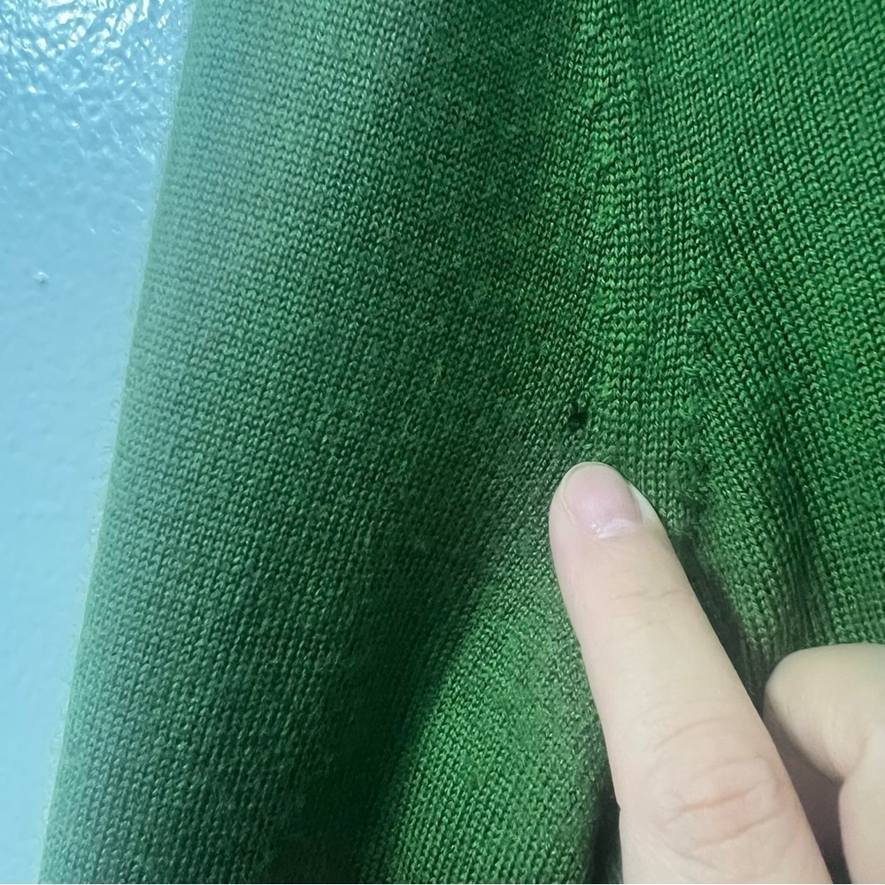 Banana Republic Green 100% Merino Wool Sweater Sz M Preppy Old Money Academia - Picture 9 of 14